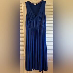 BODEN gathered sleeveless jersey maxi dress COBALT BLUE size US 8